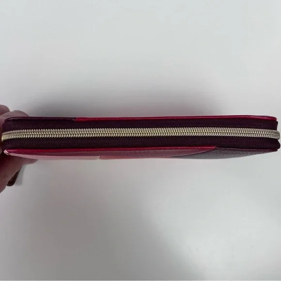 Fossil | Jayda Red Multi Faux Leather Large Zip Clutch Organizer Wallet - Picture 8 of 8
